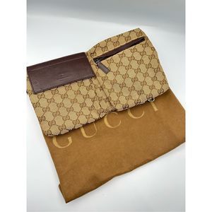 Gucci GG Canvas Unisex Belt Bag Brown PreOwned Good Condition